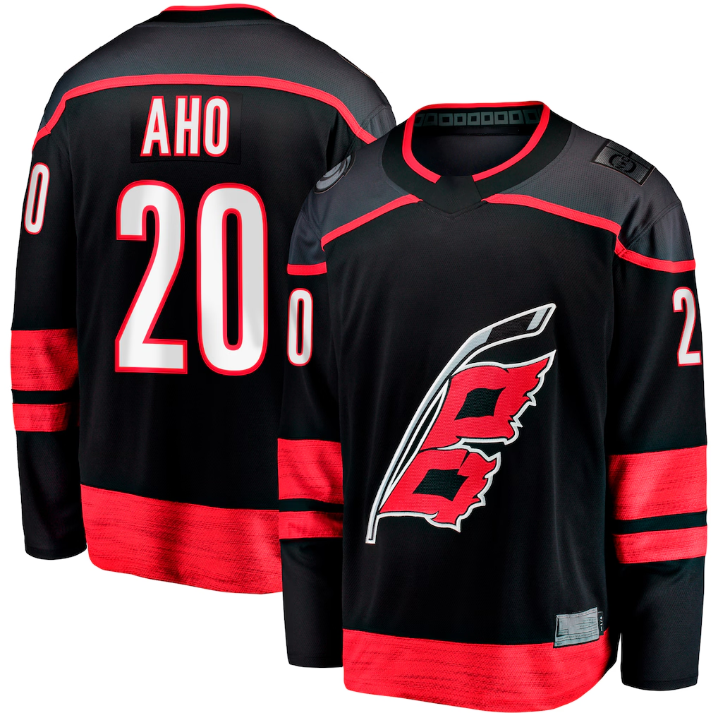 harde C.Hurricanes #20 Sebastian Aho Black Home Breakaway Stitched Jerseys