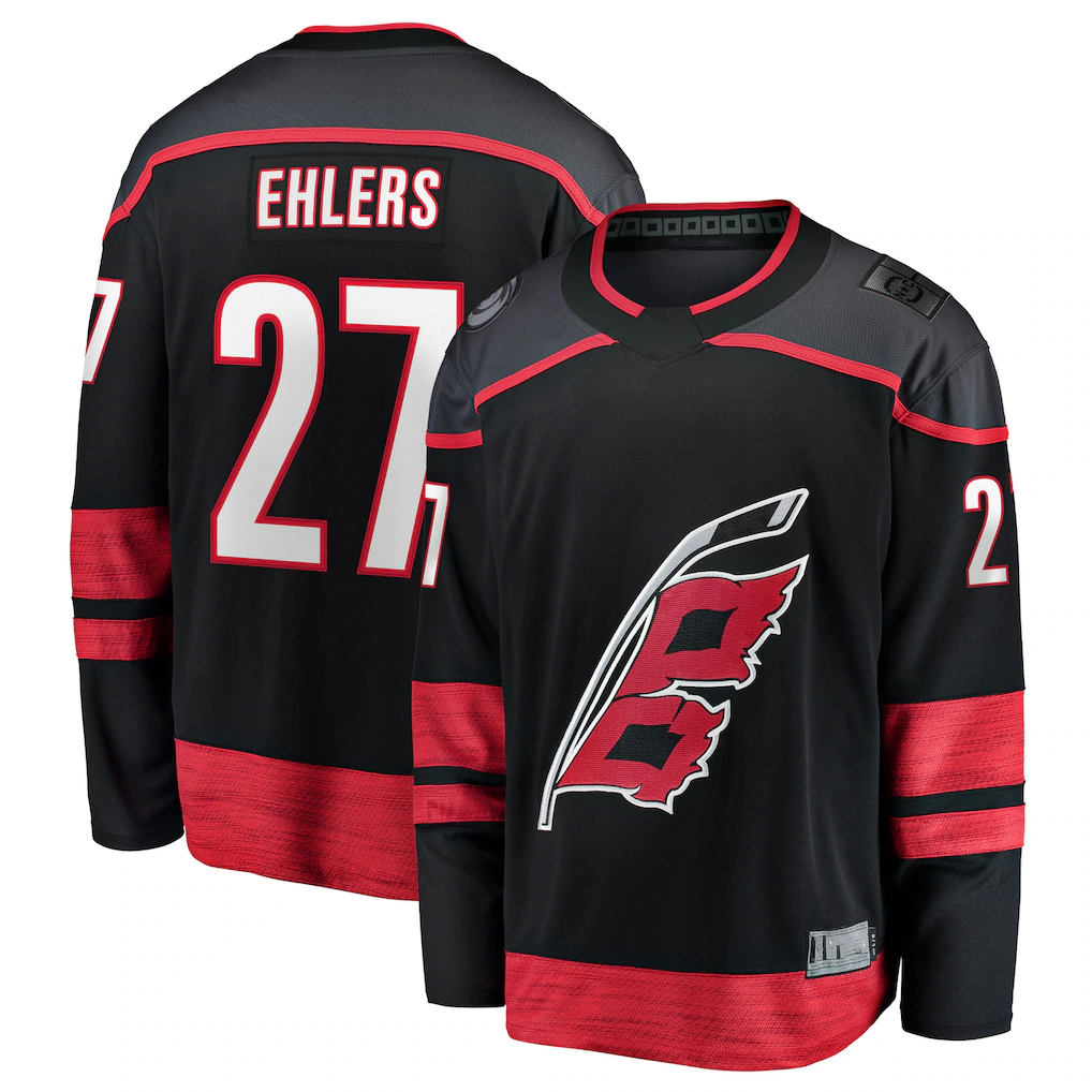harde C.Hurricanes #27 Nikolaj Ehlers Black Home Breakaway Stitched Jerseys
