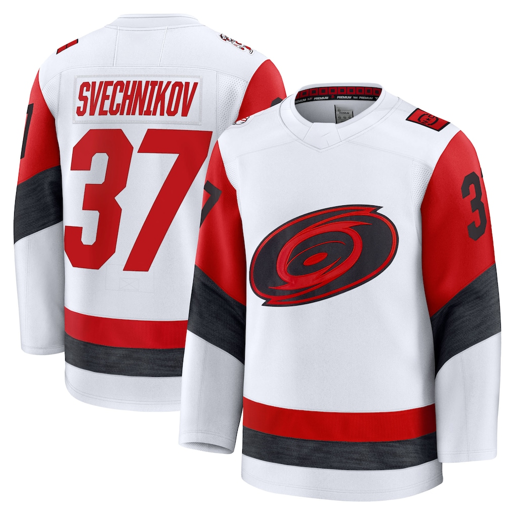 harde C.Hurricanes #37 Andrei Svechnikov White Away Premium Stitched Jerseys