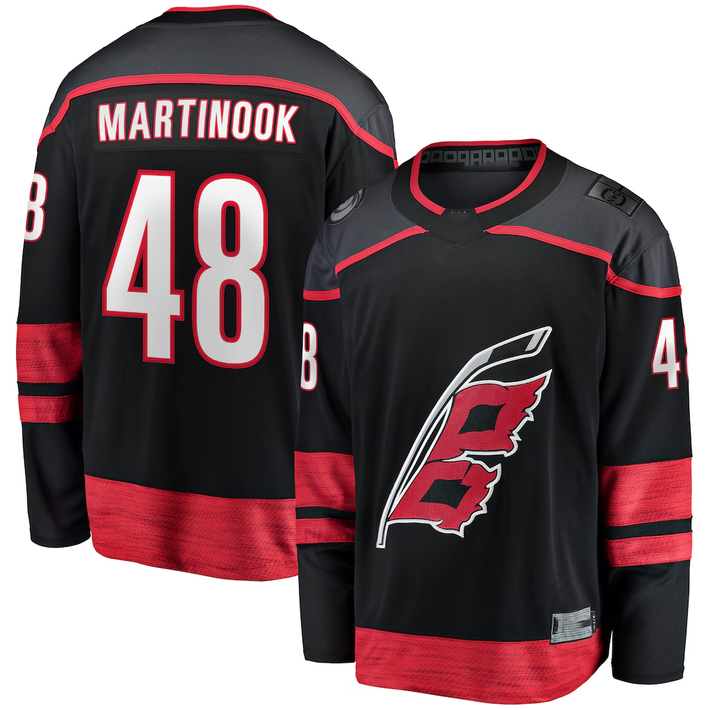 harde C.Hurricanes #48 Jordan Martinook Black Home Breakaway Stitched Jerseys