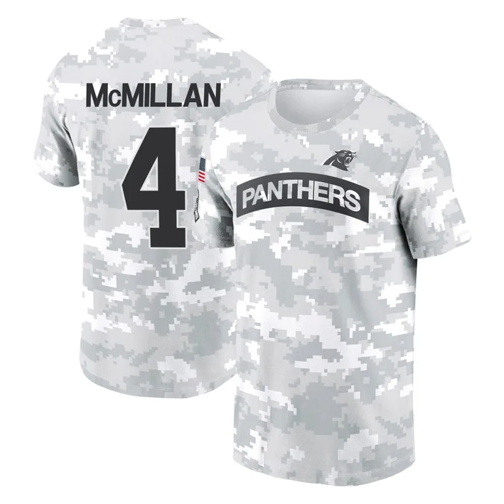 harde C.Panthers #4 Tetairoa McMillan Player Arctic Camo Salute to Service T-Shirt Hoodies Stitched Jerseys