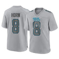 harde C.Panthers #8 Jaycee Horn Player Gray Atmosphere Fashion Game Stitched Jerseys