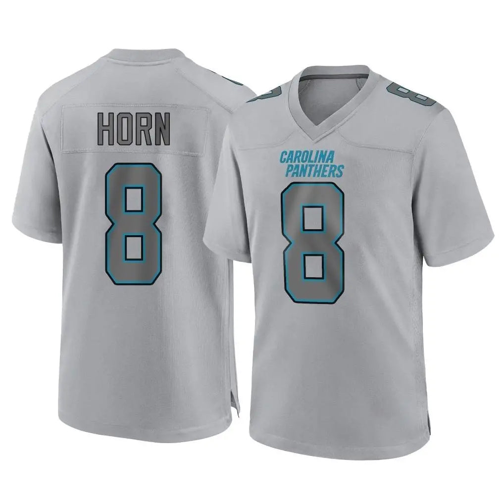 harde C.Panthers #8 Jaycee Horn Player Gray Atmosphere Fashion Game Stitched Jerseys