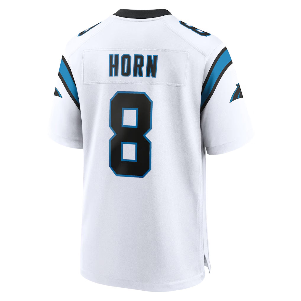 harde C.Panthers #8 Jaycee Horn Player White Home Game Stitched Jerseys