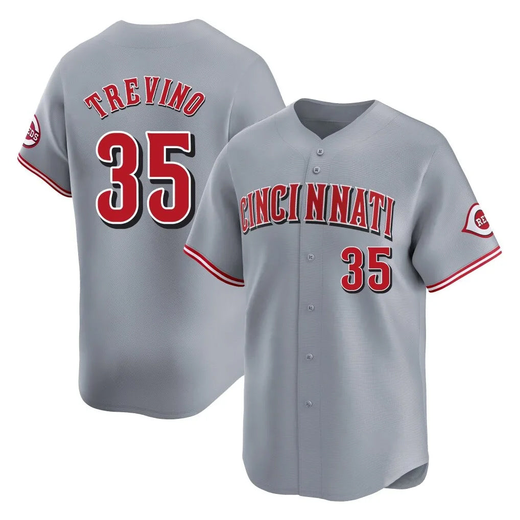 harde C.Reds #35 Jose Trevino Player Gray Home Limited Stitched Jerseys