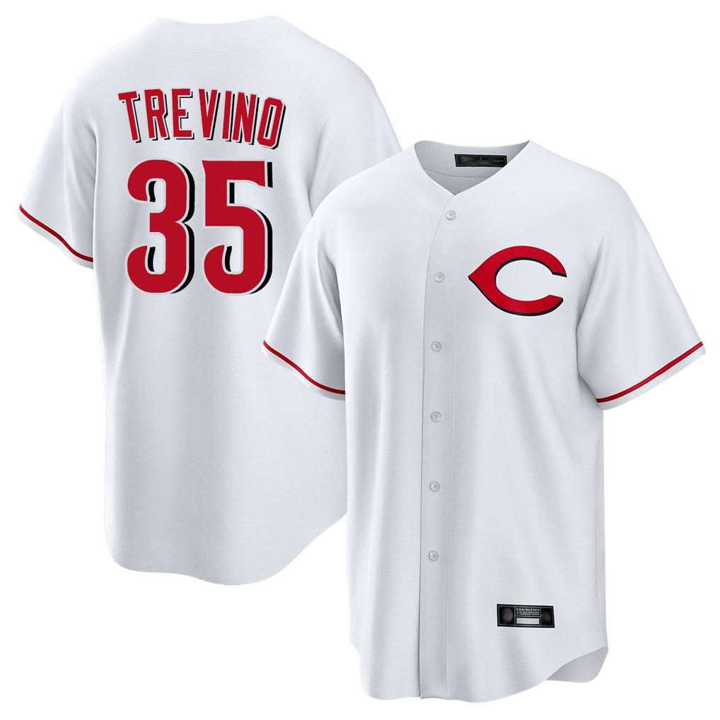 harde C.Reds #35 Jose Trevino Player White Home Game Stitched Jerseys