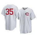 harde C.Reds #35 Jose Trevino Player White Stripe Field of Dreams Game Home Stitched Jerseys