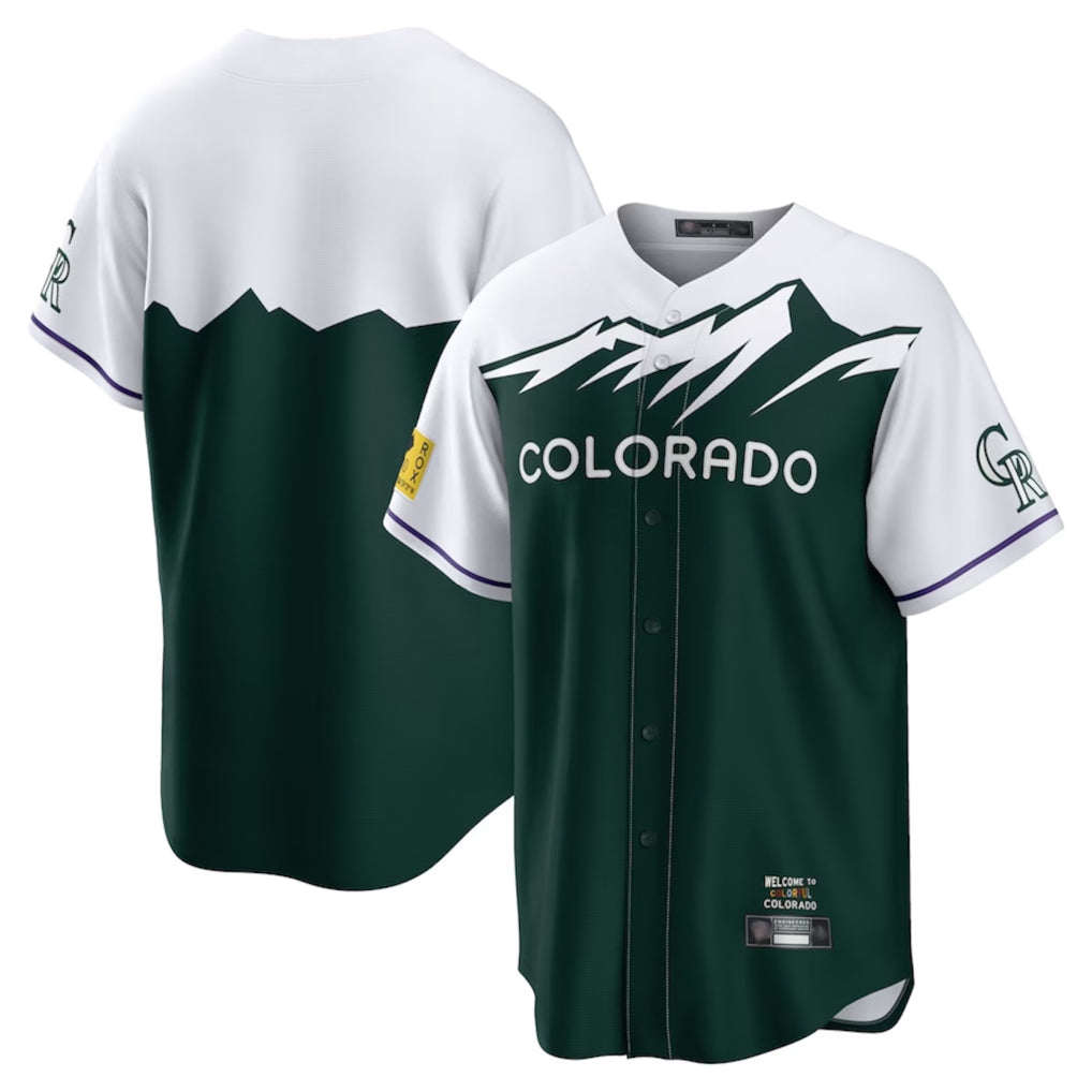 harde C.Rockies Green City Connect Home Game Blank Player Stitched Jerseys