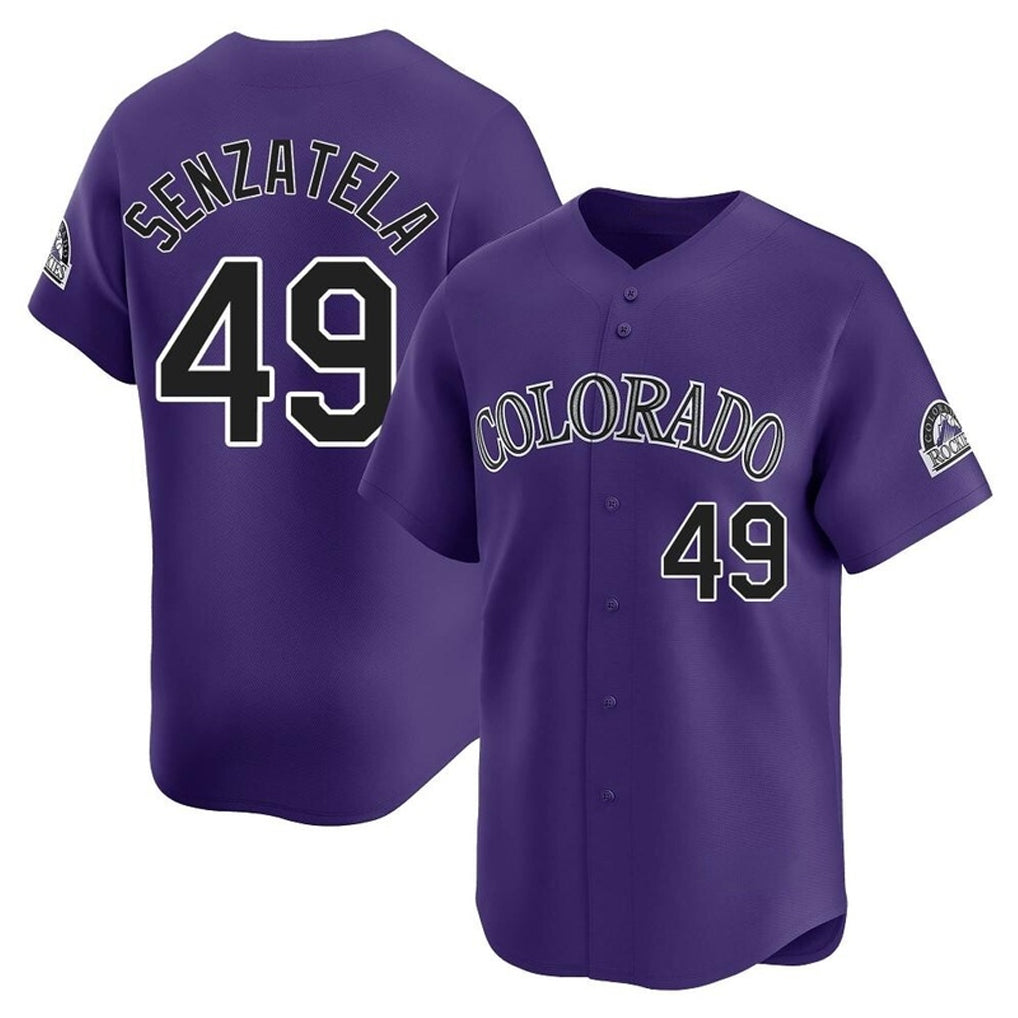 harde C.Rockies #49 Antonio Senzatela Player Purple Limited Home Stitched Jerseys