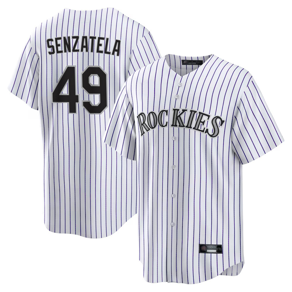 harde C.Rockies #49 Antonio Senzatela Player White Game Home Stitched Jerseys