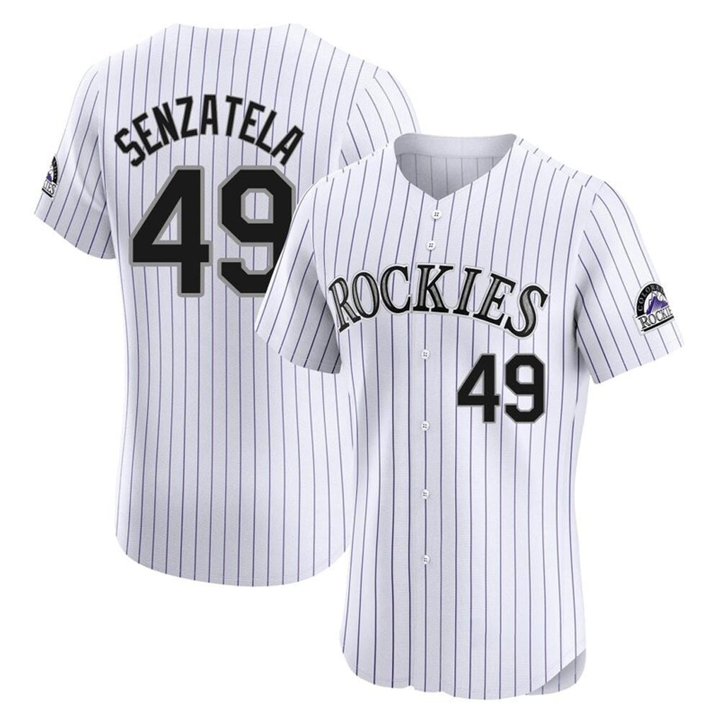 harde C.Rockies #49 Antonio Senzatela Player White Limited Elite Home Stitched Jerseys