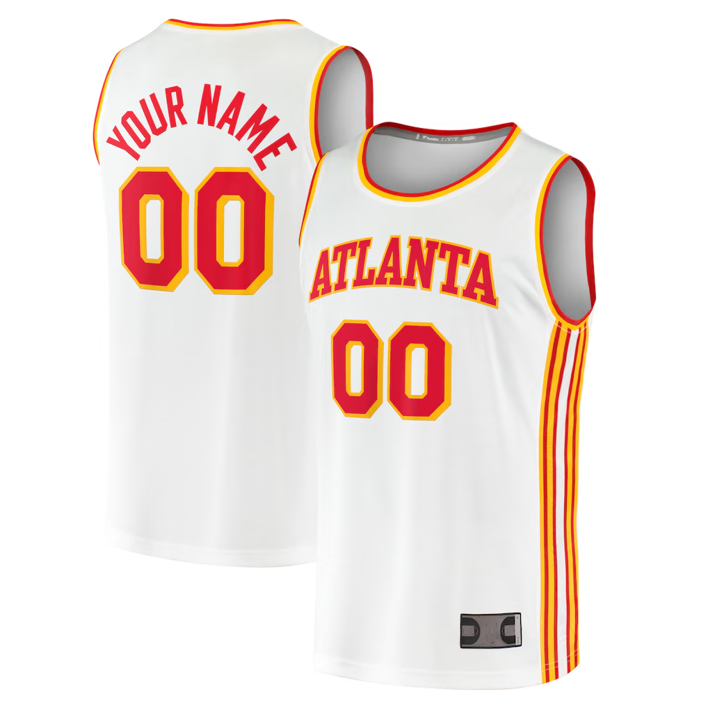 harde Custom A.Hawks White Fast Break Replica Jerseys - Association Edition