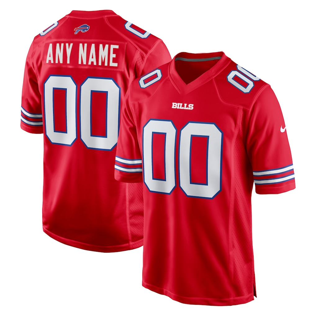 harde Custom B.Bills Red Alternate Game Stitched Jerseys