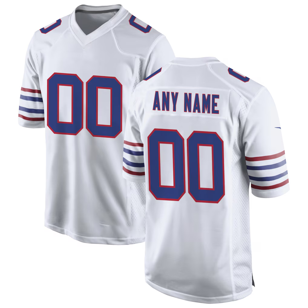 harde Custom B.Bills White Alternate Game Stitched Jerseys