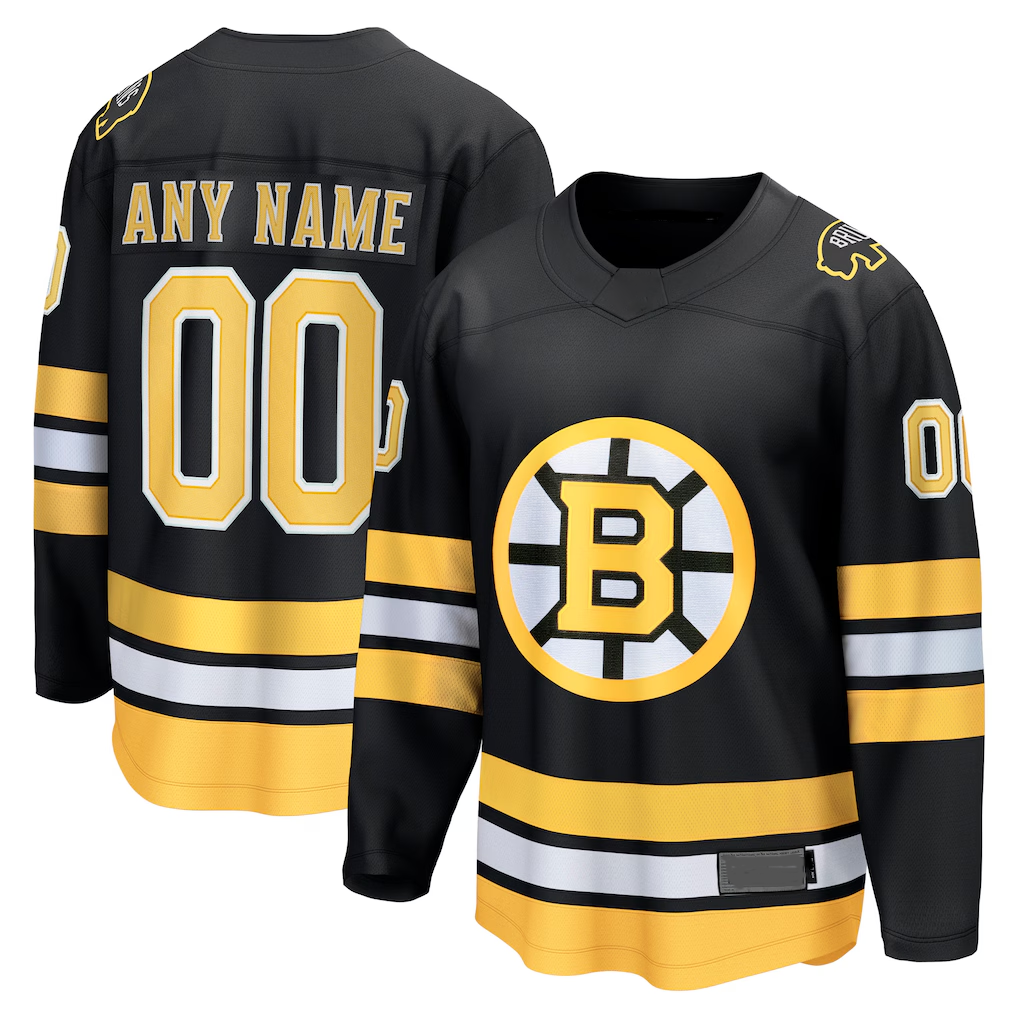 harde Custom B.Bruins Black Home Breakaway Stitched Jerseys