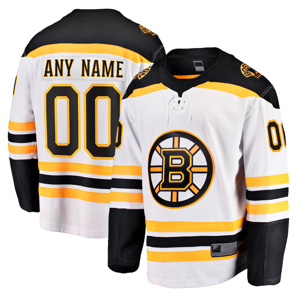 harde Custom B.Bruins White Away Breakaway Stitched Jerseys