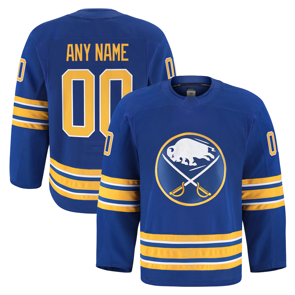 harde Custom B.Sabres Royal Home Authentic Pro Stitched Jerseys