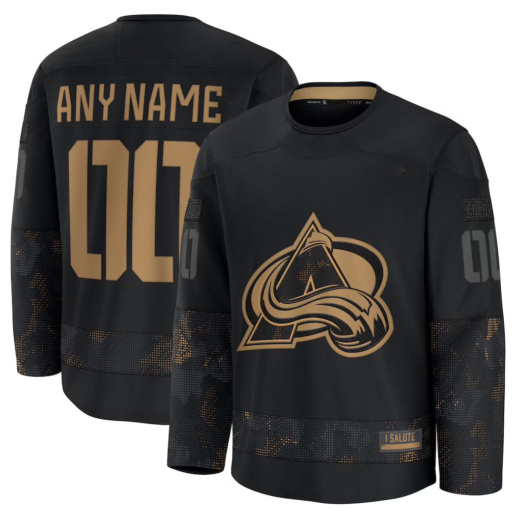 harde Custom C.Avalanche Black 2024 Military Appreciation Practice Jerseys