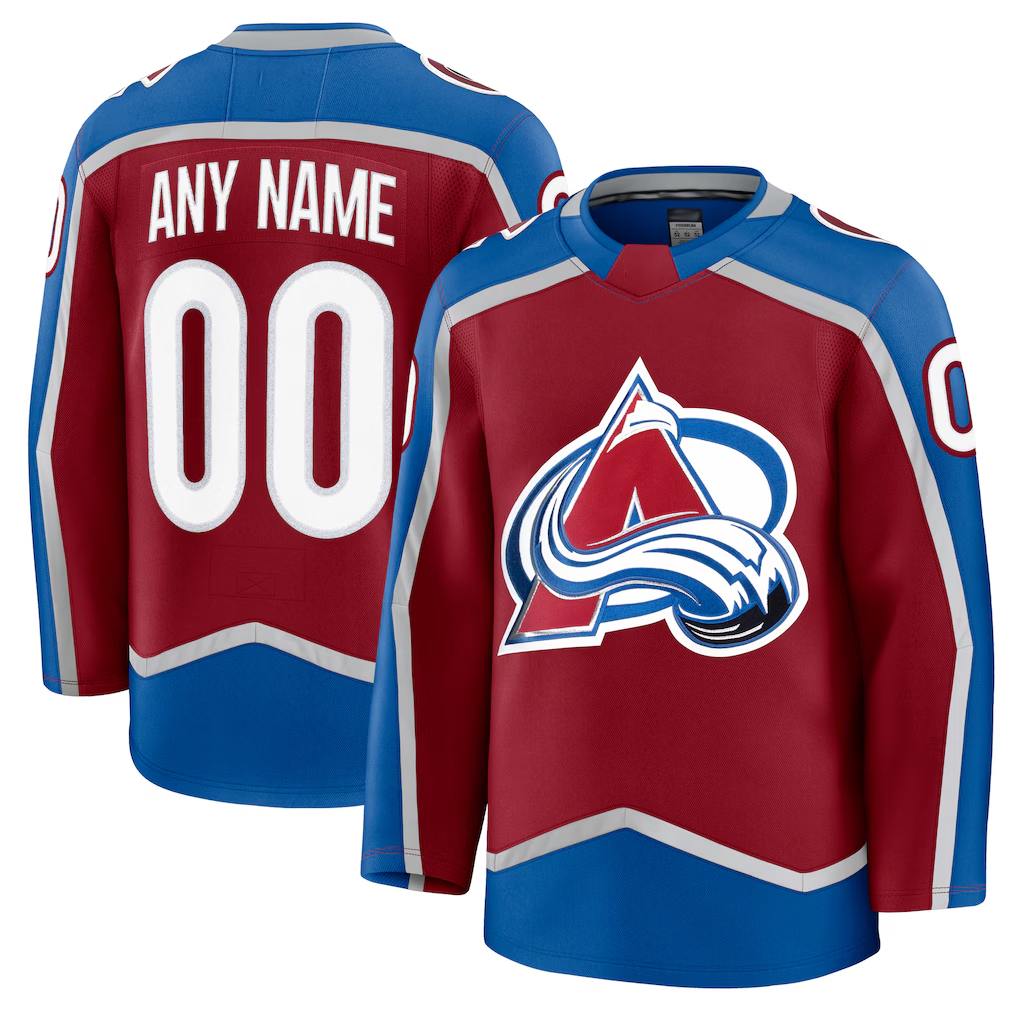 harde Custom C.Avalanche Burgundy Home Premium Jerseys
