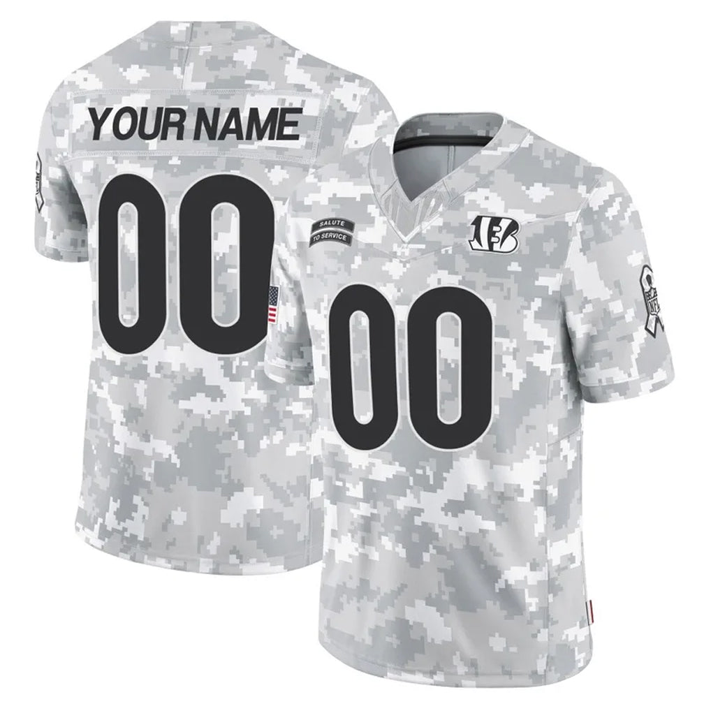 harde Custom C.Bengals Arctic Camo Salute to Service Limited Any Name & Numbers Stitched Jerseys