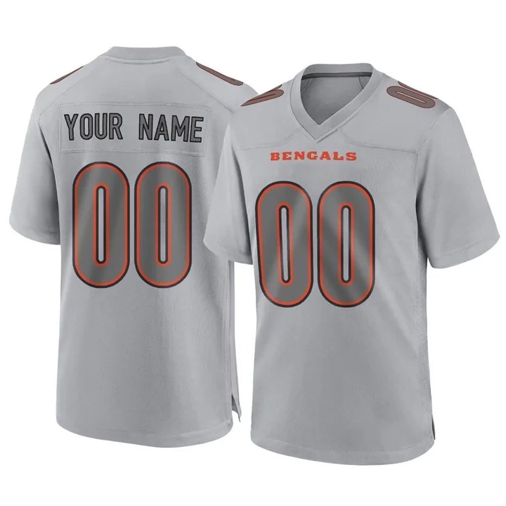harde Custom C.Bengals Gray Atmosphere Fashion Game Any Name & Numbers Stitched Jerseys
