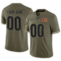 harde Custom C.Bengals Olive Salute to Service Limited Game Any Name & Numbers Stitched Jerseys