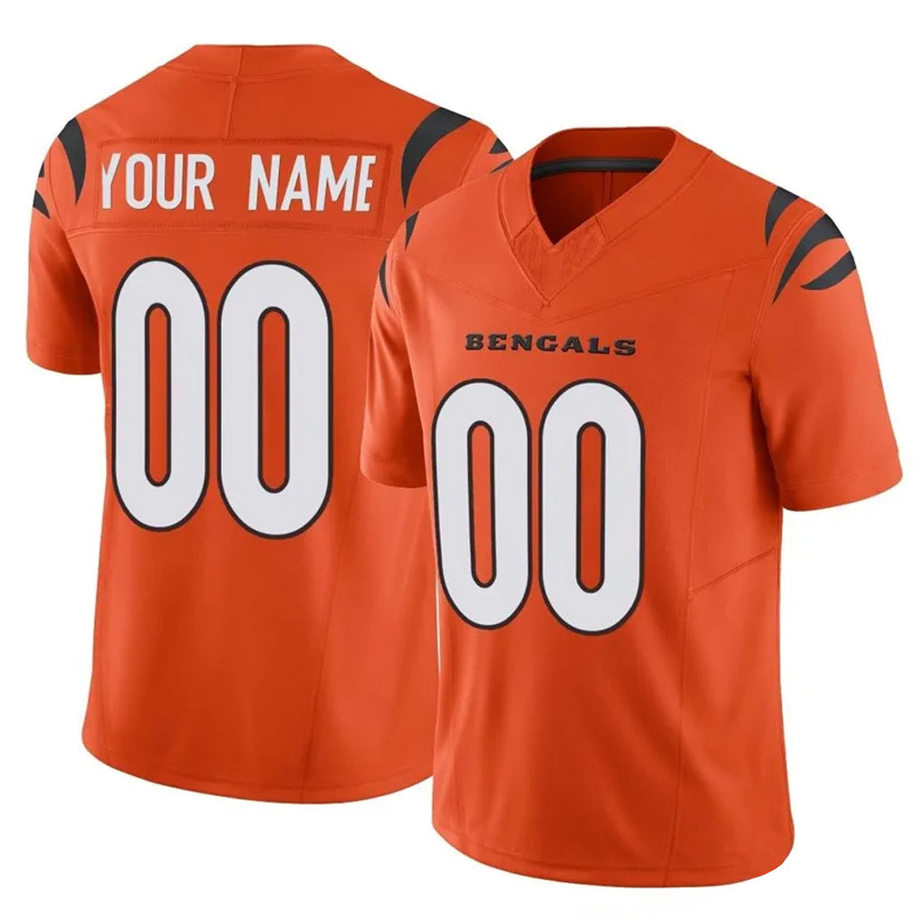 harde Custom C.Bengals Orange Vapor F.U.S.E. Limited Home Game Any Name & Numbers Stitched Jerseys