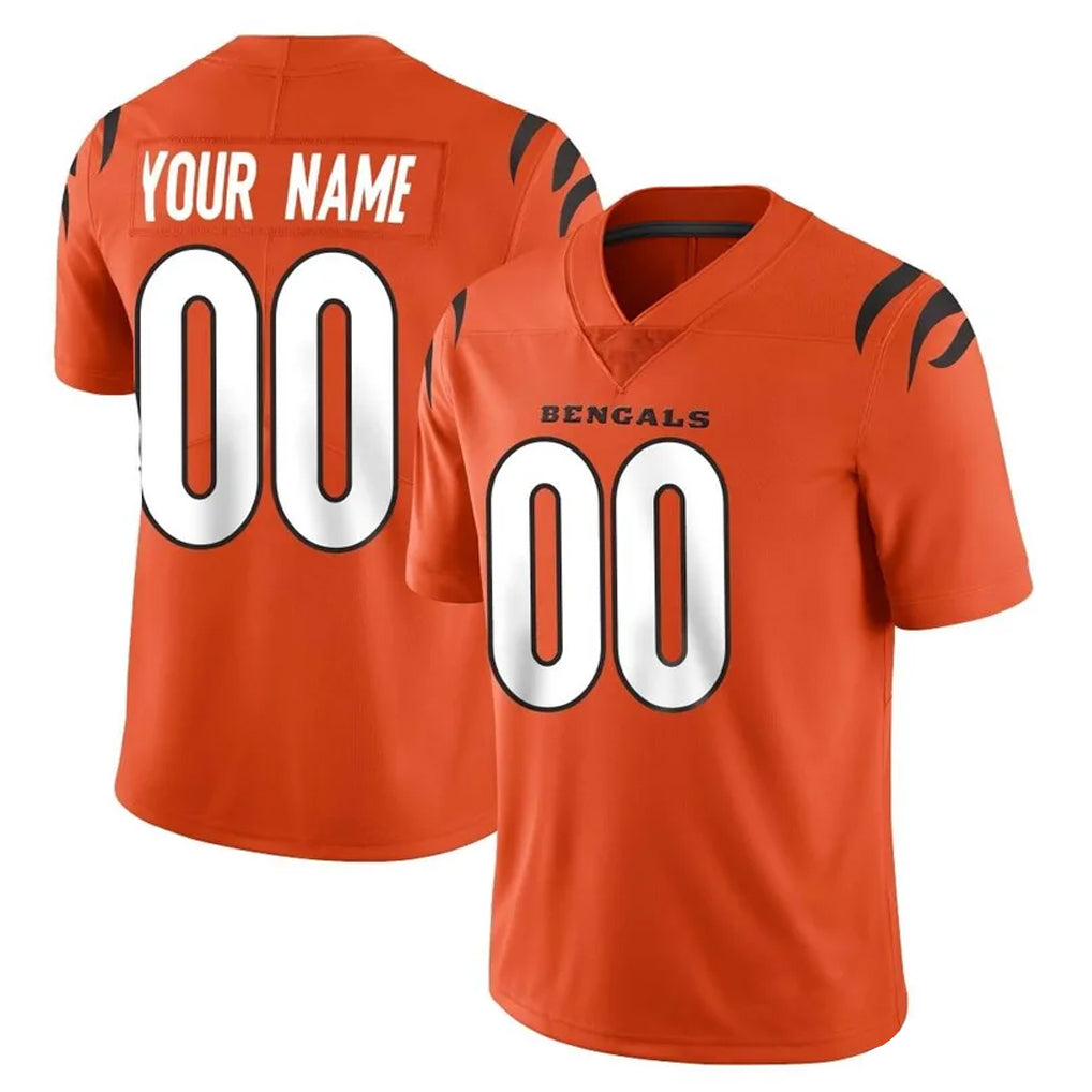 harde Custom C.Bengals Orange Vapor Untouchable Limited Home Game Any Name & Numbers Stitched Jerseys