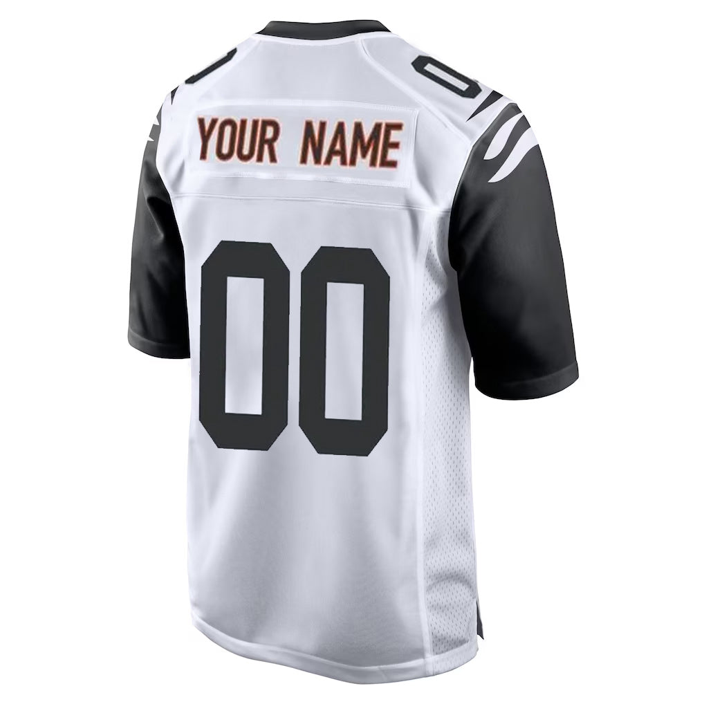 harde Custom C.Bengals White Alternate Home Game Any Name & Numbers Stitched Jerseys