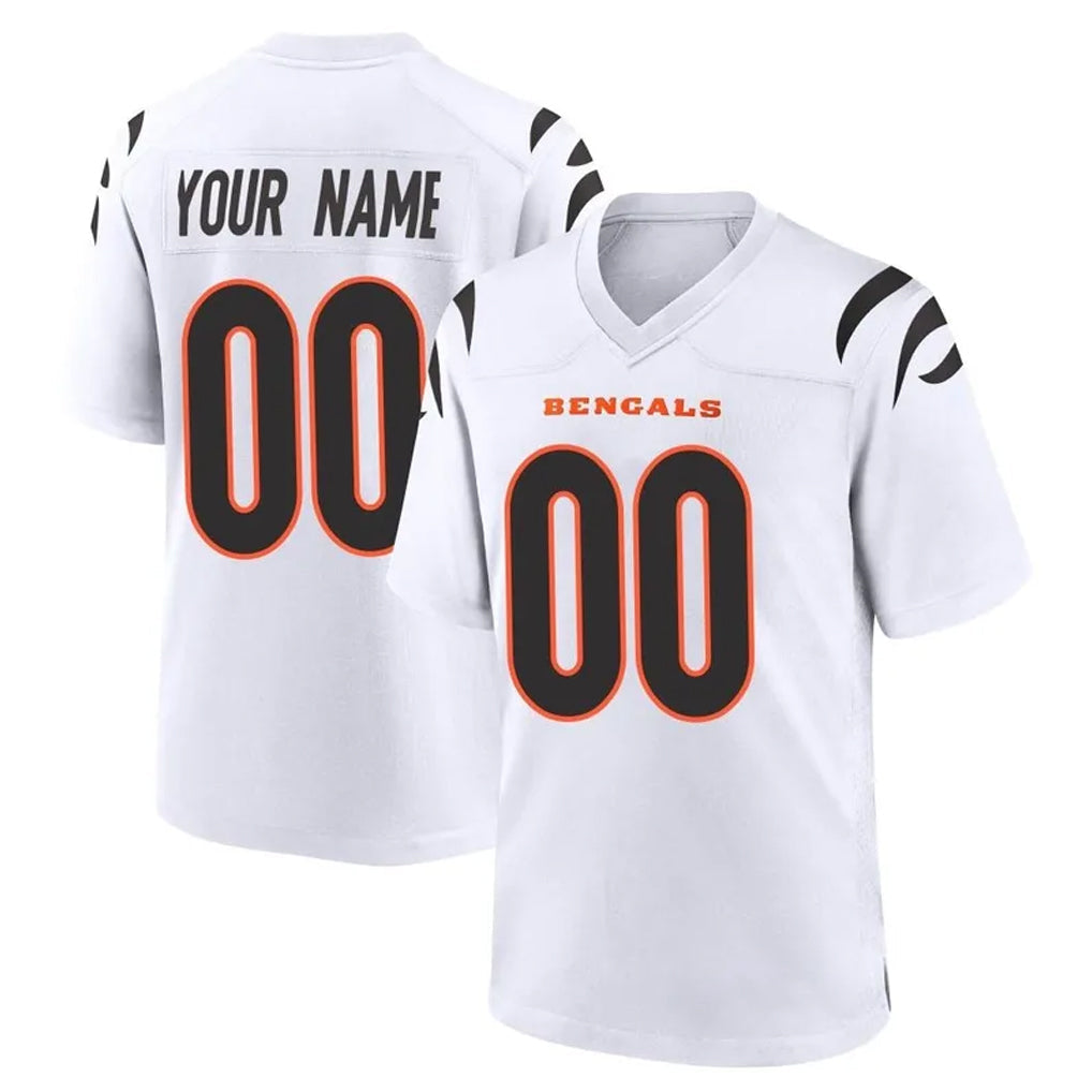 harde Custom C.Bengals White Home Game Any Name & Numbers Stitched Jerseys