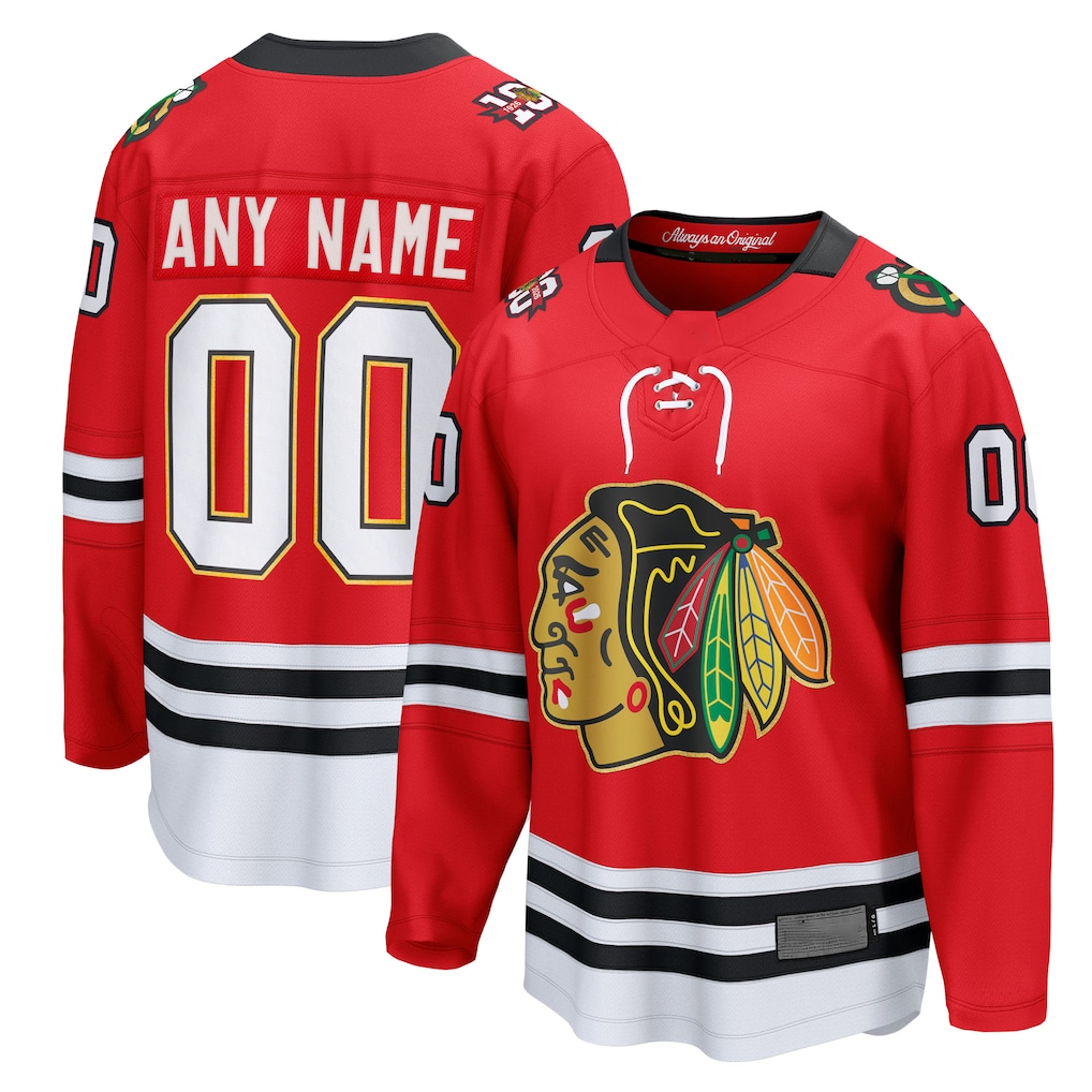 harde Custom C.Blackhawks Red Centennial Breakaway Jerseys