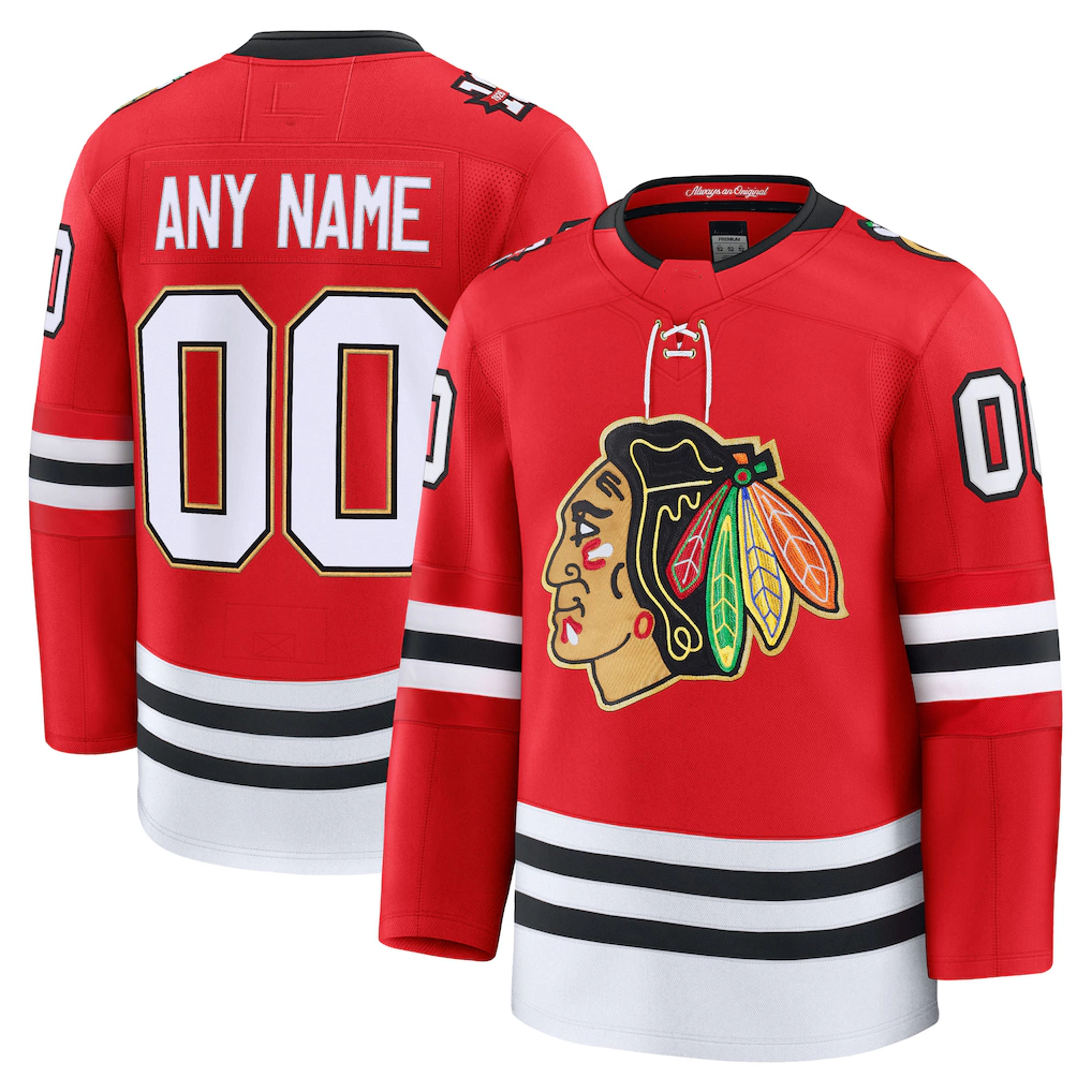 harde Custom C.Blackhawks Red Centennial Premium Jerseys