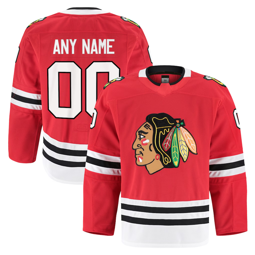 harde Custom C.Blackhawks Red Home Authentic Pro Jerseys