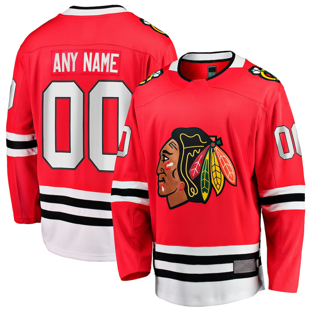 harde Custom C.Blackhawks Red Home Breakaway Jerseys