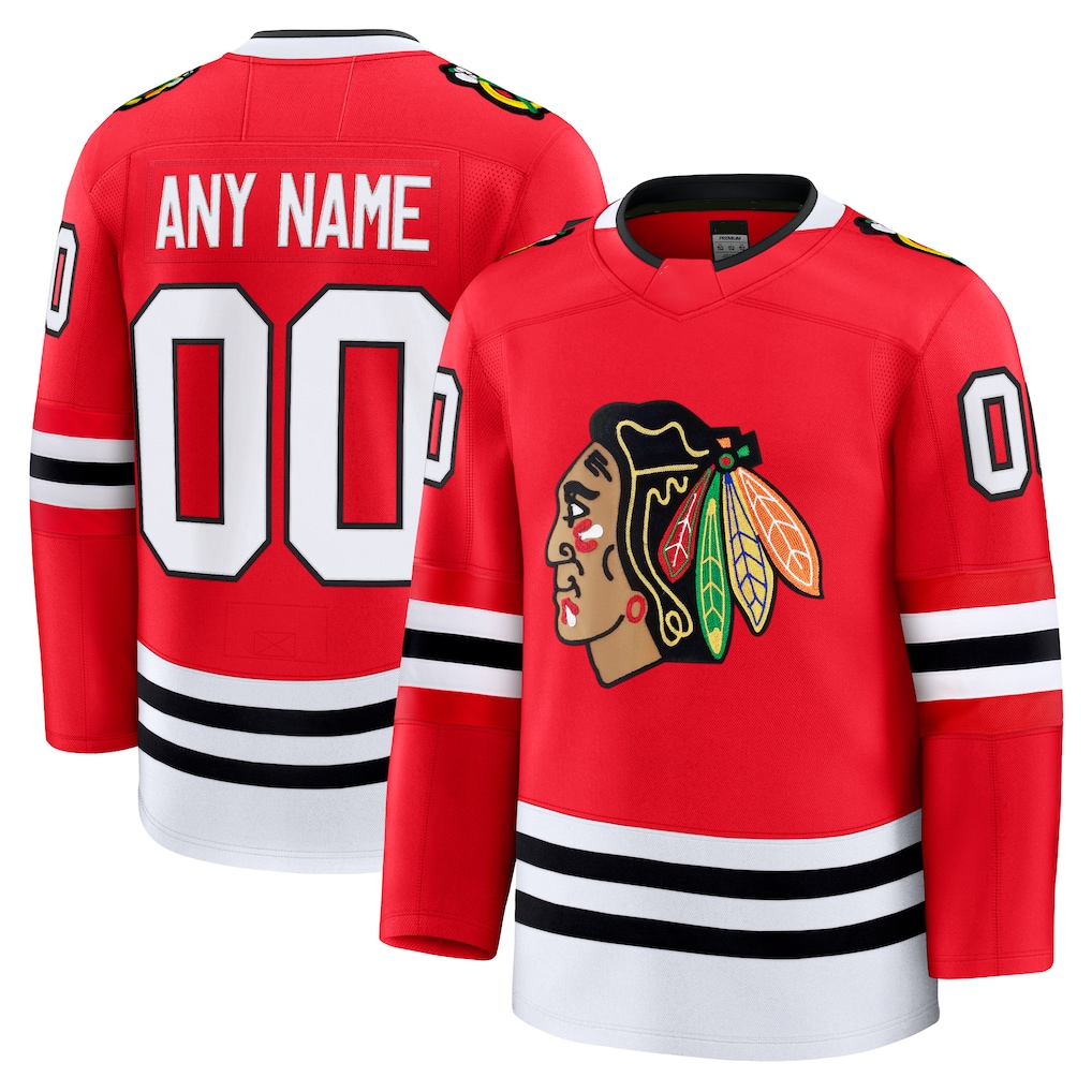 harde Custom C.Blackhawks Red Home Premium Jerseys