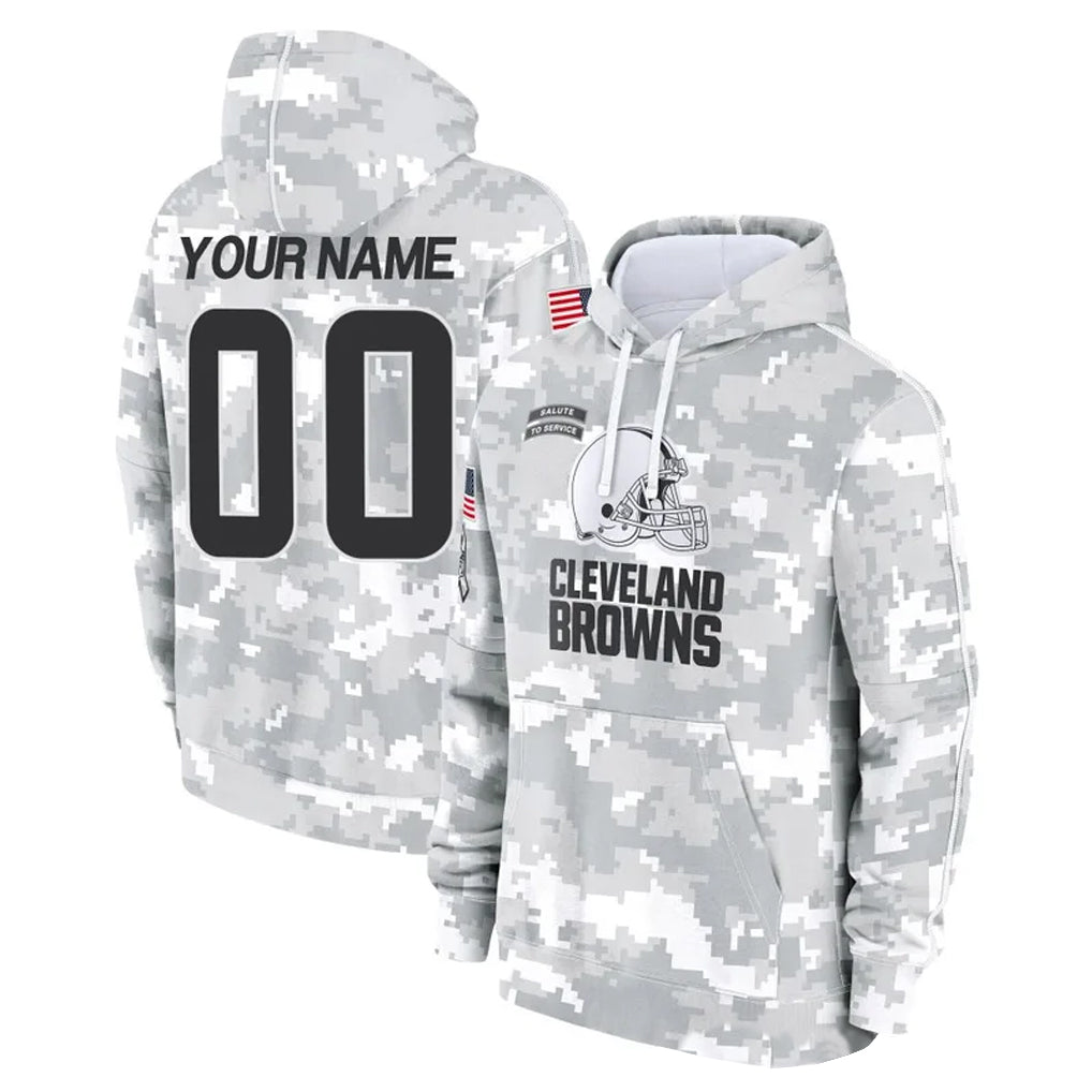 harde Custom C.Browns Arctic Camo Salute to Service Hoodies Limited Any Name & Numbers Stitched Jerseys