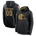 harde Custom C.Browns Black Salute to Service Pullover Hoodies Limited Any Name & Numbers Stitched Jerseys