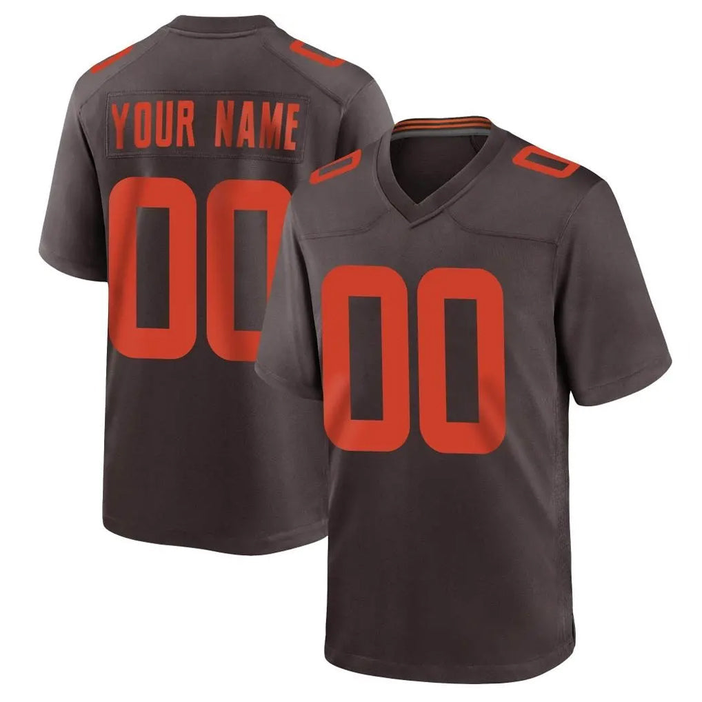harde Custom C.Browns Brown Alternate Home Game Any Name & Numbers Stitched Jerseys