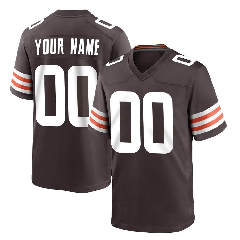 harde Custom C.Browns Brown Home Game Any Name & Numbers Stitched Jerseys
