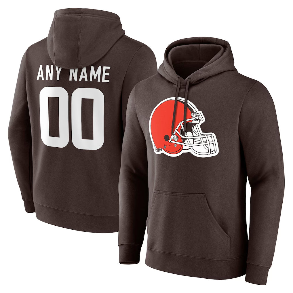 harde Custom C.Browns Brown Primetime Logo Hoodie Any Name & Numbers Stitched Jerseys