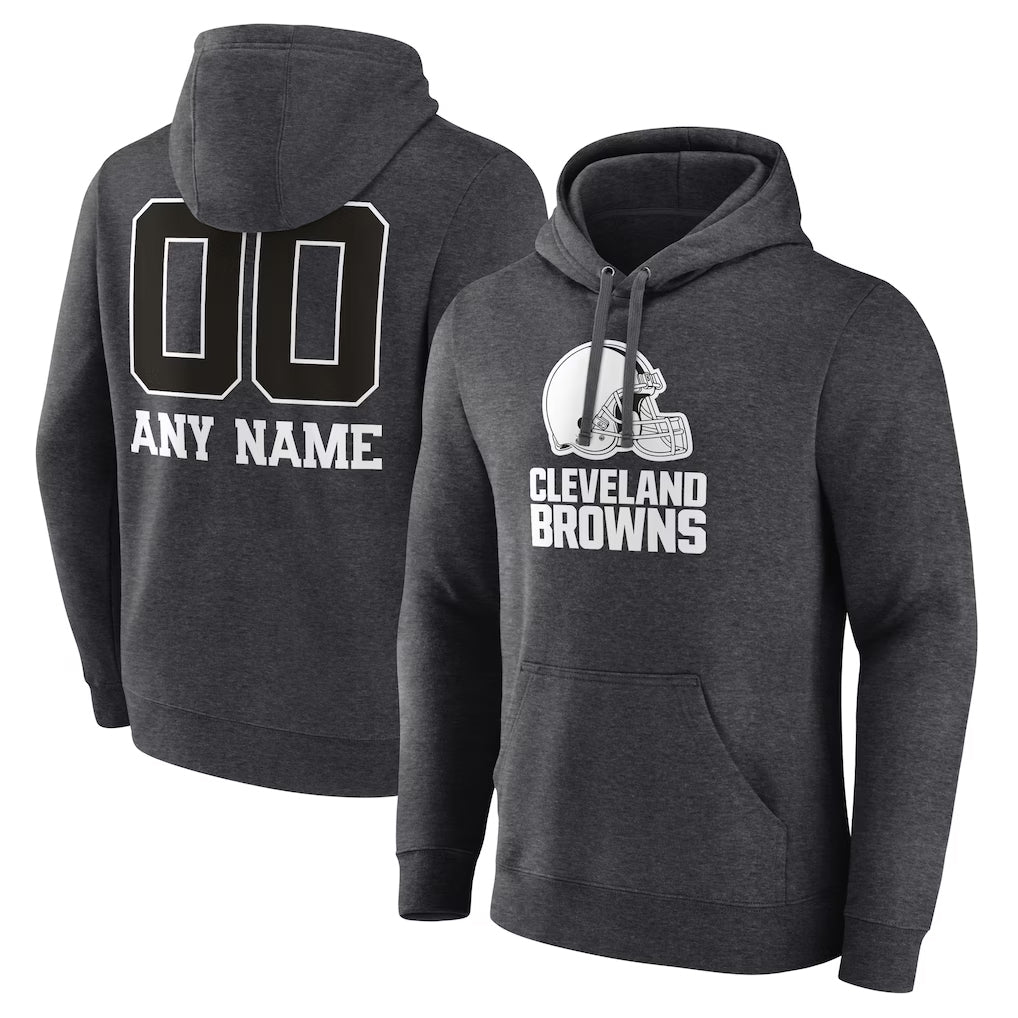 harde Custom C.Browns Charcoal Primetime Logo Hoodie Any Name & Numbers Stitched Jerseys