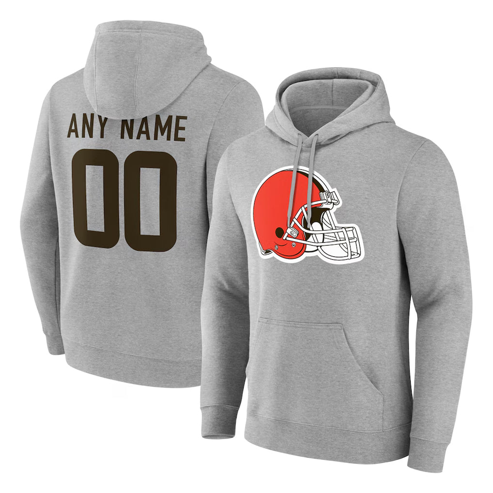 harde Custom C.Browns Gray Salute to Service Pullover Hoodie Limited Any Name & Numbers Stitched Jerseys