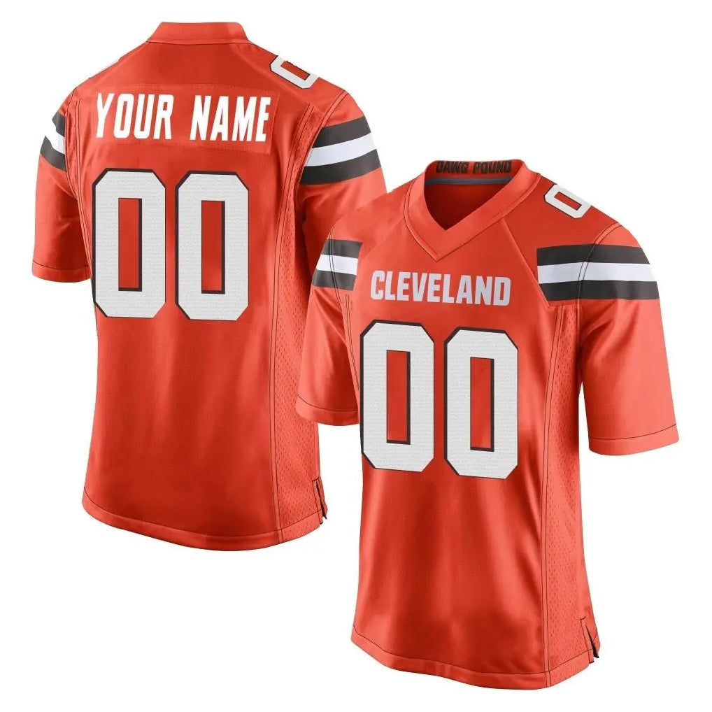 harde Custom C.Browns Orange Vapor Limited Home Game Any Name & Numbers Stitched Jerseys