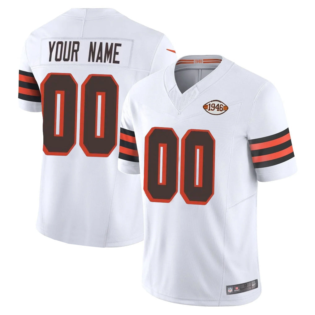 harde Custom C.Browns White Limited Vapor F.U.S.E. Alternate Game Any Name & Numbers Stitched Jerseys