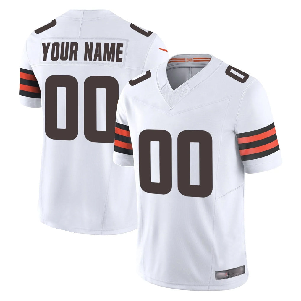harde Custom C.Browns White Vapor F.U.S.E. Limited Home Game Any Name & Numbers Stitched Jerseys