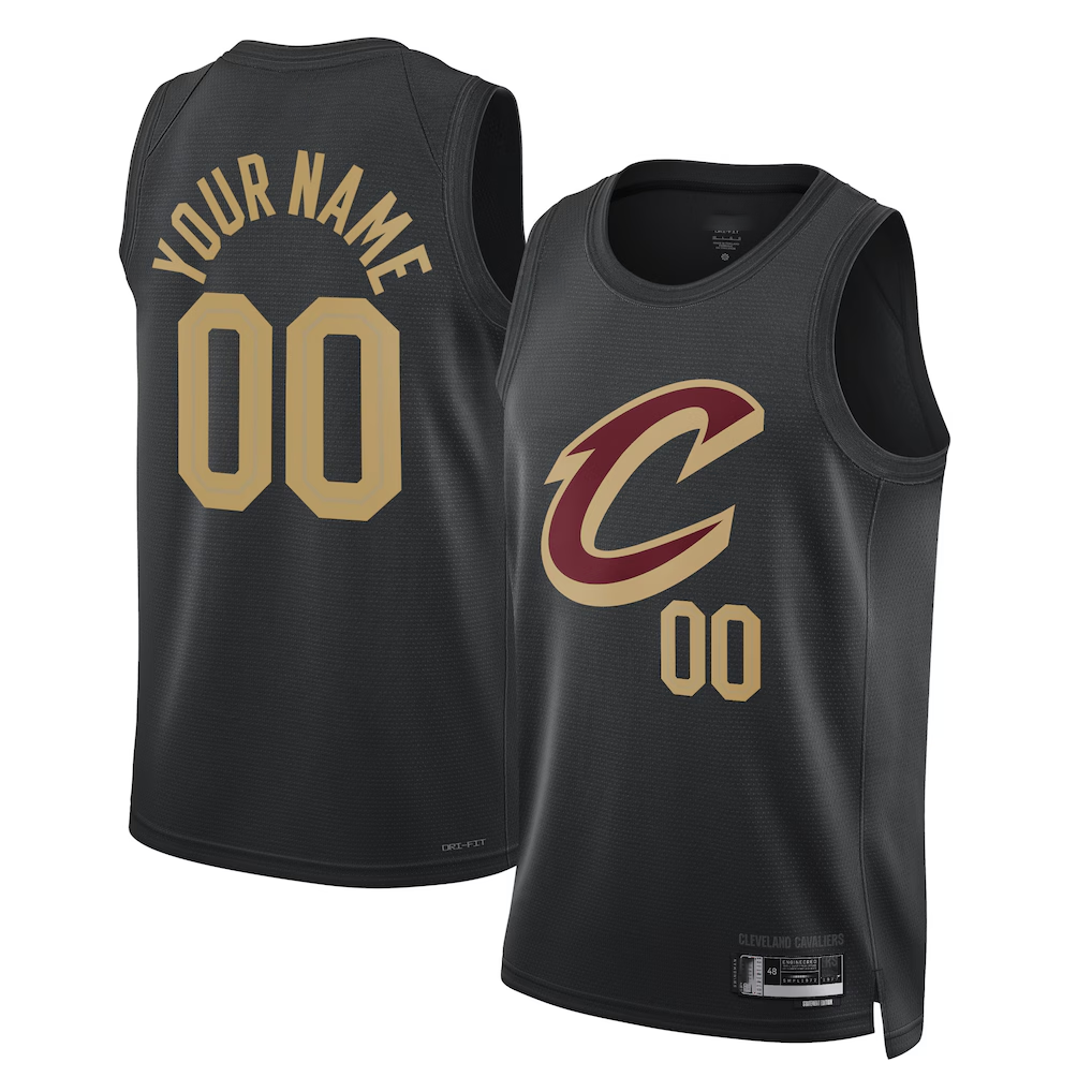 harde Custom C.Cavaliers Black 2022-23 Swingman Jerseys - Statement Edition