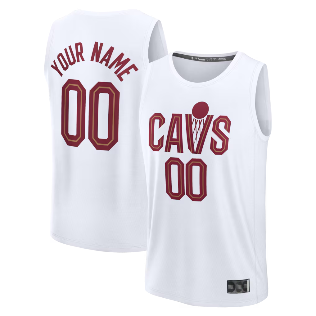 harde Custom C.Cavaliers White Fast Break Jerseys - Icon Edition
