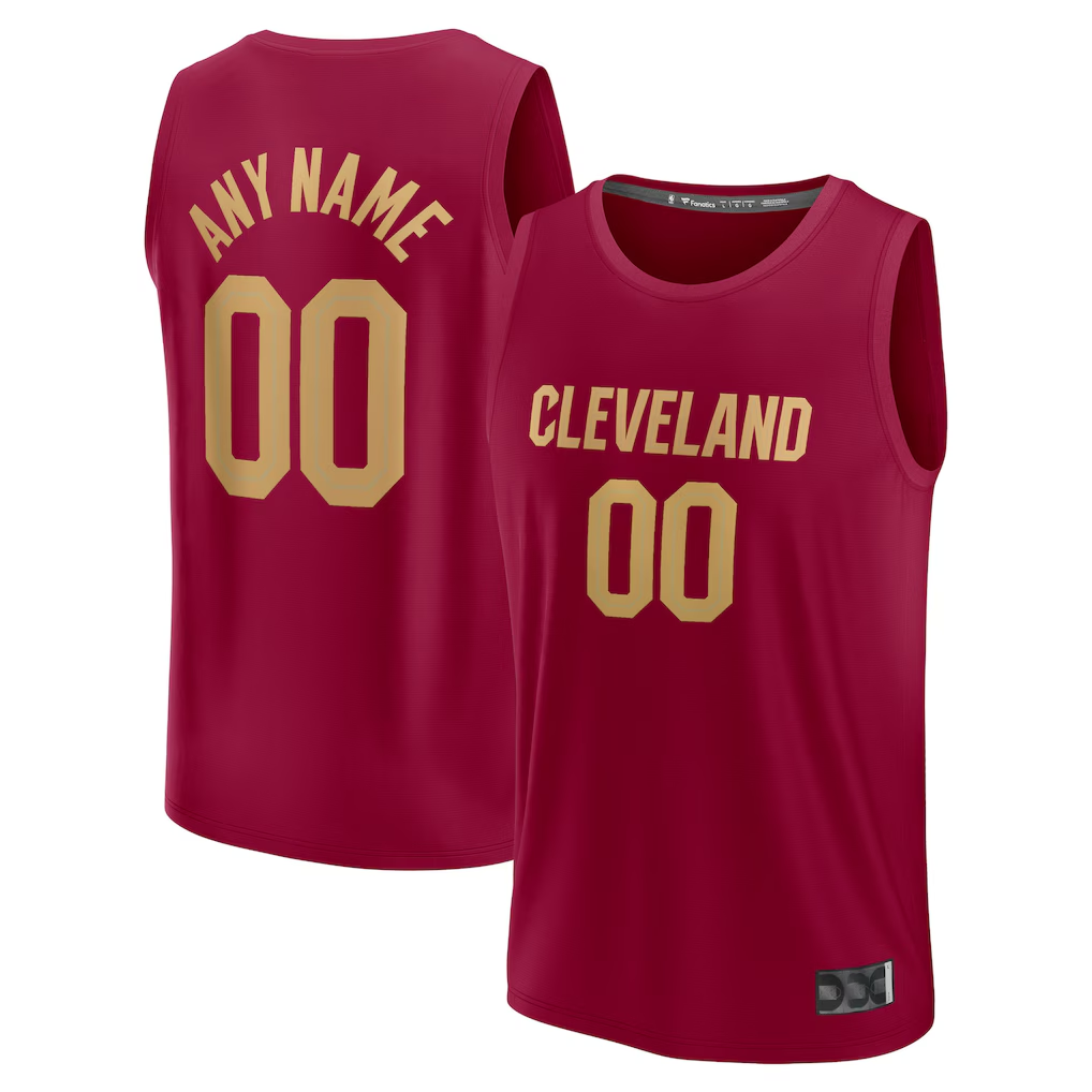 harde Custom C.Cavaliers Wine Fast Break Jerseys - Icon Edition