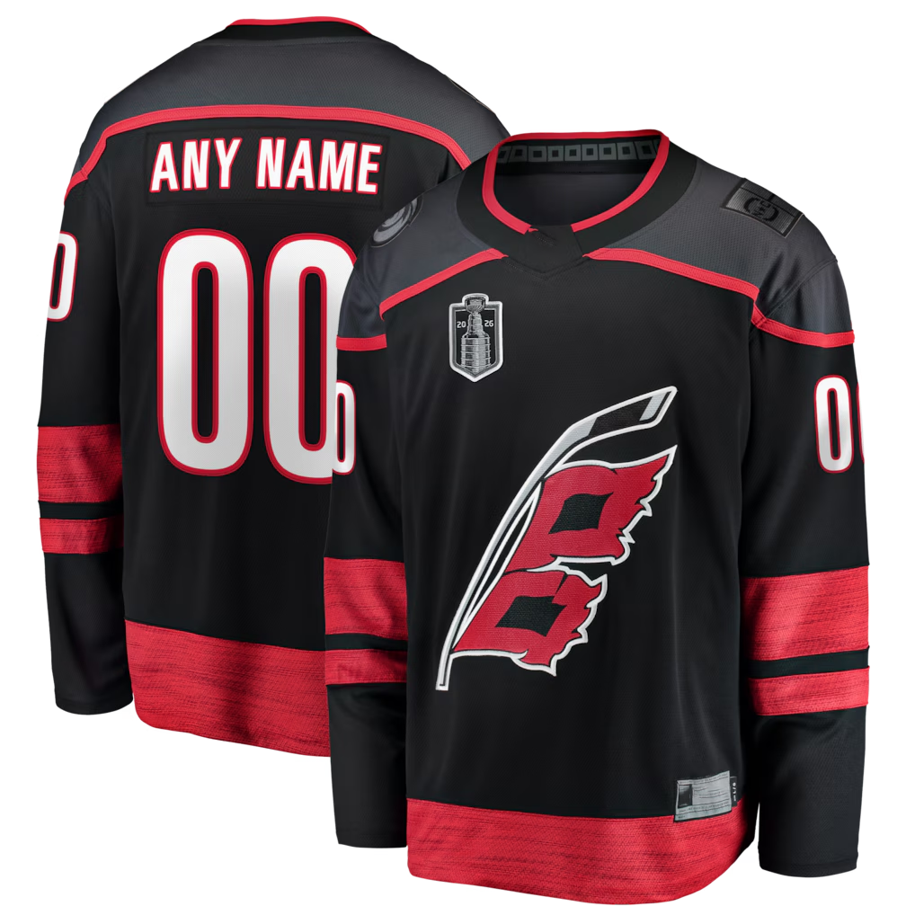 harde Custom C.Hurricanes Black 2026 Stanley Cup Final Home Breakaway Stitched Jerseys