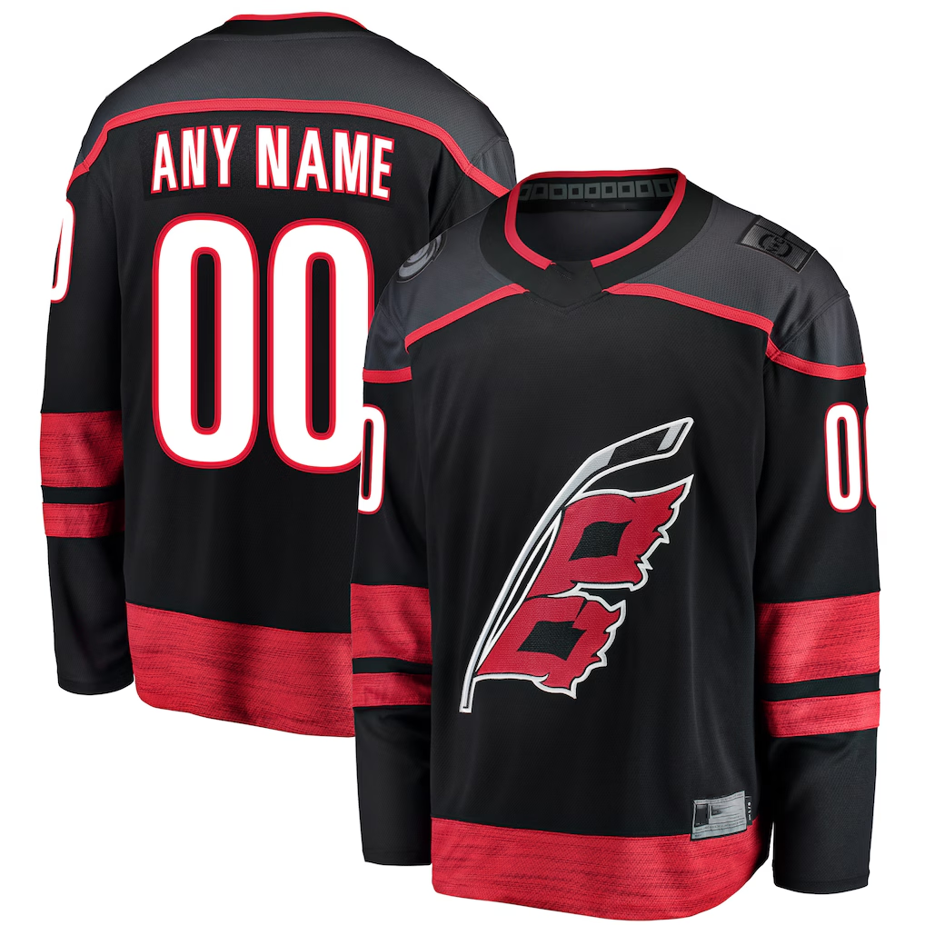 harde Custom C.Hurricanes Black Home Breakaway Stitched Jerseys